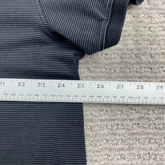 CK Calvin Klein Polo Shirt Men XXL Black Gray Striped Spell Out Chest Logo Golf - Picture 9 of 10